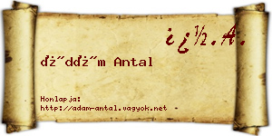 Ádám Antal névjegykártya